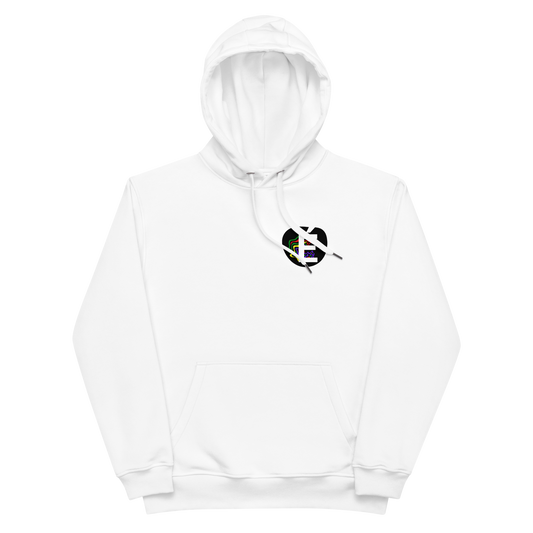 Premium Eco Hoodie White with signature E print